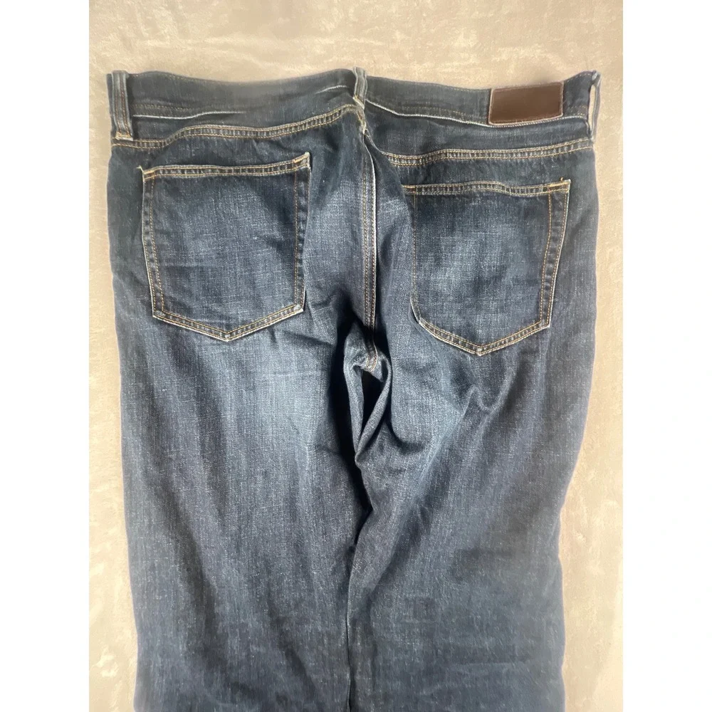 J.Crew The Sutton Selvedge Denim Jeans Mens 36x32 Dark Wash Straight Leg Blue
